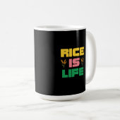 Rice Life is een leuk typografisch ontwerp Koffiemok (Voorkant rechts)