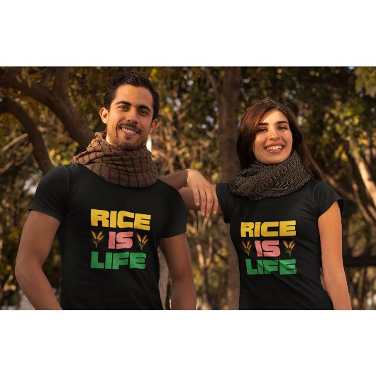 Rice Life is een leuk typografisch ontwerp T-shirt