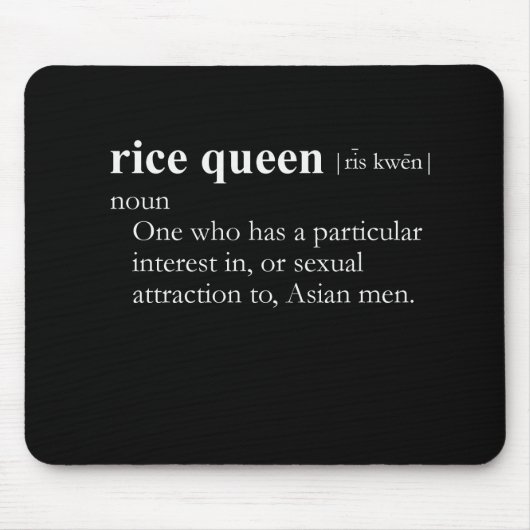 RICE QUEEN (definitie) Muismat (Voorkant)