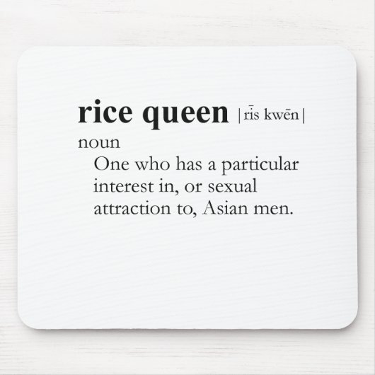 RICE QUEEN (definitie) Muismat (Voorkant)