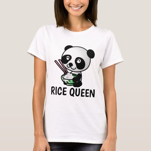 RICE QUEEN T-shirts, RICE LOVER Dames Funny T-shirt (Voorkant)
