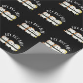 Rice Rice Baby Funny Sushi Food Pun Dark BG Cadeaupapier (Hoek)