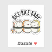 Rice Rice Baby Funny Sushi Food Pun Sticker (Vel)
