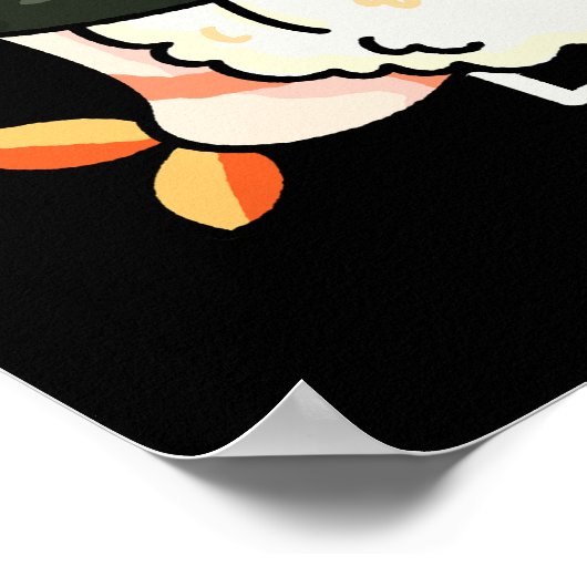 Rice Rice Baby Funny Sushi Pun Dark BG Poster (Hoek)