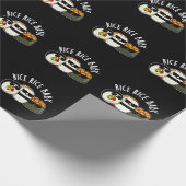 Rice Rice Baby Funny Sushi Roll Pun Dark BG Cadeaupapier (Hoek)
