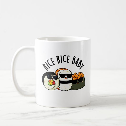 Rice Rice Baby Funny Sushi Roll Pun Koffiemok (Links)