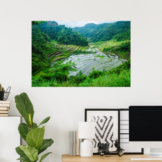 Rice terrace landschap, Filipijnen Poster (Thuiskantoor)