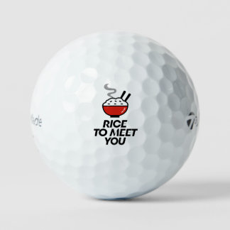 'Rice To Meet You' Punny Lighthearted Fun Gift Golfballen