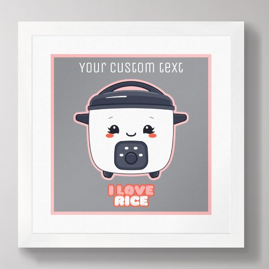 Ricecooker schattig ik hou van rijstfornuis poster