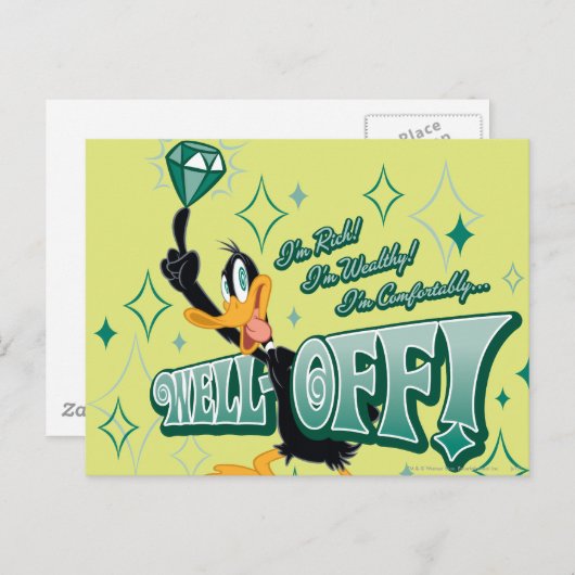 Rich and Wealthy DAFFY DUCK™ Briefkaart (Voorkant / Achterkant)