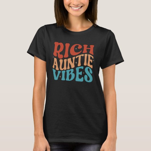 Rich Auntie Vibes Aunt Best Aunty Cute Mother s D T-shirt (Voorkant)