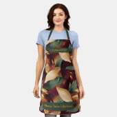 Rich Autumn Leaves Schort met aangepaste naam (Gedragen)