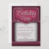 Rich Berry Fuchsia : uitnodiging van de Birthday P (Voorkant)