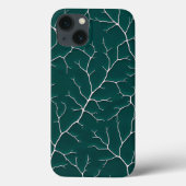 Rich Black Branch Pattern iPhone Case (Achterkant)