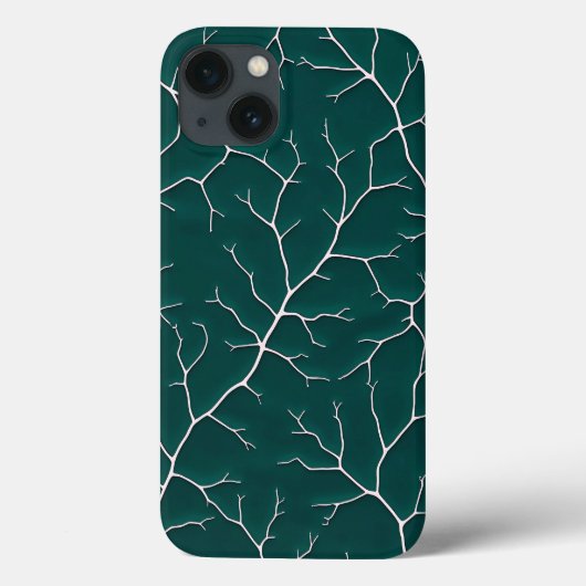 Rich Black Branch Pattern iPhone Case (Achterkant)