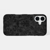 Rich Black Brocade Design iPhone 16 Hoesje (Achterkant horizontaal)