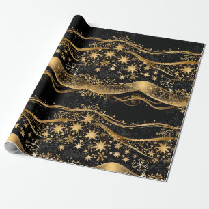 Rich Black & Gold Holiday Cadeaupapier