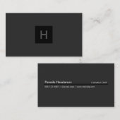 Rich Black Monogram Square Visitekaartje (Voorkant / Achterkant)