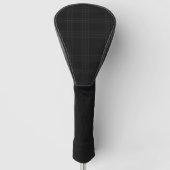 Rich Black Tones Scottish Tartan Plaid Pattern Golfheadcover (Voorkant)