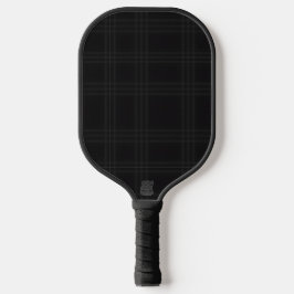 Rich Black Tones Scottish Tartan Plaid Pattern Pickleball Paddle