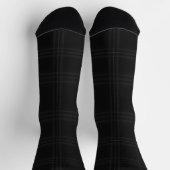 Rich Black Tones Scottish Tartan Plaid Pattern Sokken (Top)