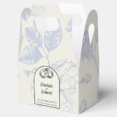 Rich Blue French Floral Toile Floral Bedankdoosjes (Geopend)