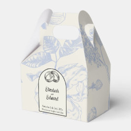 Rich Blue French Floral Toile Floral Bedankdoosjes