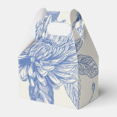 Rich Blue French Floral Toile Floral Bedankdoosjes (Achterkant)