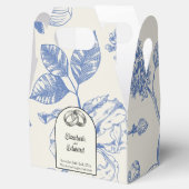 Rich Blue French Floral Toile Floral Bedankdoosjes (Geopend)