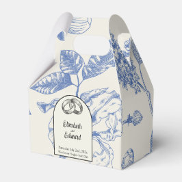 Rich Blue French Floral Toile Floral Bedankdoosjes