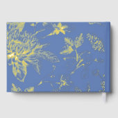 Rich Blue French Floral Toile Floral Gastenboek (Achterkant)