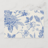 Rich Blue French Floral Toile Floral Informatiekaartje (Achterkant)