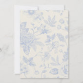 Rich Blue French Floral Toile Floral Kaart (Achterkant)