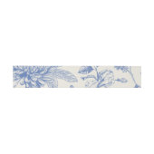 Rich Blue French Floral Toile Floral Uitnodigingen Wikkel (Vlak)