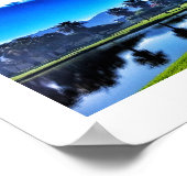 Rich Blue Green Landscape Palms Lake Golf Poster (Hoek)