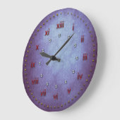 Rich Blue Paars Grunge Genummerd Grote Klok (Hoek)