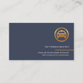 Rich Blue Simple Plain Minimalist Limousine Taxi Visitekaartje (Achterkant)