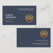 Rich Blue Simple Plain Minimalist Limousine Taxi Visitekaartje (Voorkant / Achterkant)