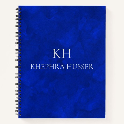 Rich Blue Waterverf Monogram Notitieboek (Voorkant)