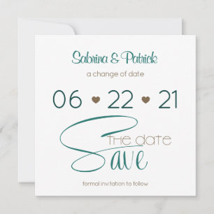Rich BOHO Hunter Green Save the Date Kaart