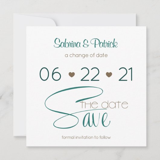 Rich BOHO Hunter Green Save the Date Kaart (Voorkant)