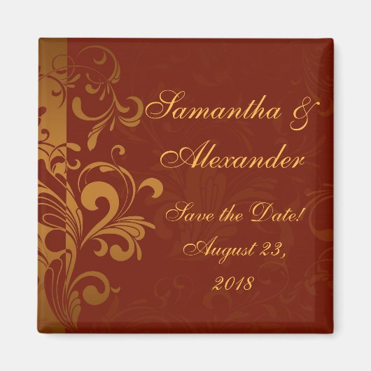 Rich Brick Red en Gold omgekeerde werveling Magneet (Voorkant)