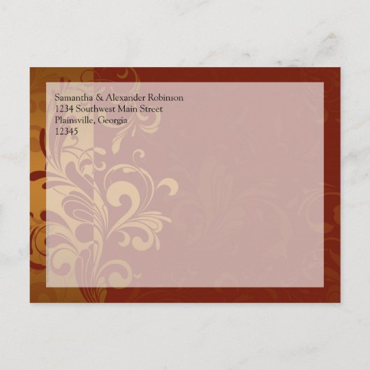 Rich Brick Red / Gold omgekeerde werveling Save th Aankondigingskaart (Achterkant)