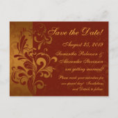 Rich Brick Red / Gold omgekeerde werveling Save th Aankondigingskaart (Voorkant)