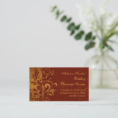 Rich Brick Red, Gold Reverse Swirl Visitekaartjes (Staand voorkant)