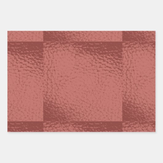 Rich Bronze Faux Leather Design Inpakpapier Vel (Voorkant)