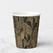 Rich Brown and Gold Art Deco Pattern Papieren Bekers (Links)