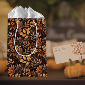 Rich Brown Golden Rustic Burnt Orange Fall Leaf Medium Cadeauzakje