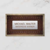 Rich Brown Leather Stitched | Ledergrens Visitekaartje (Voorkant)