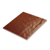 Rich Brown Leather Texture Pattern Tegeltje (Zijkant)